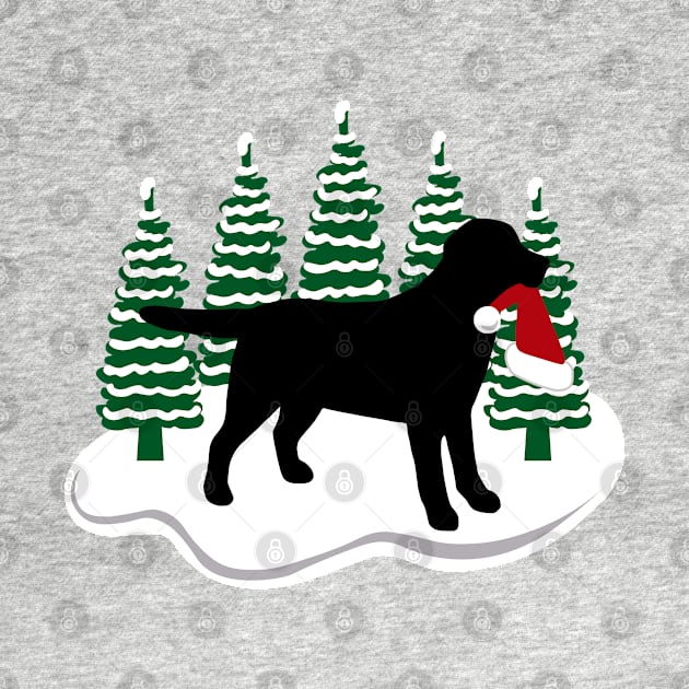 Black Labrador Snow and Christmas by HappyLabradors